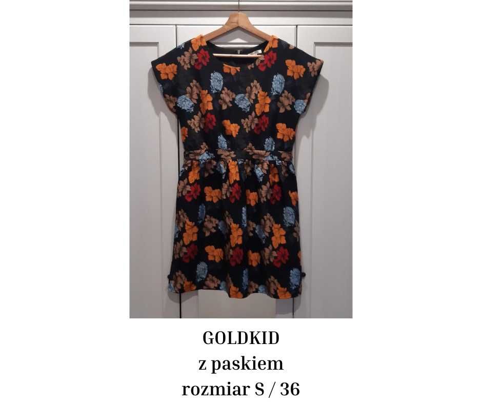 Krótka sukienka w kwiaty, Goldkid, rozmiar 36