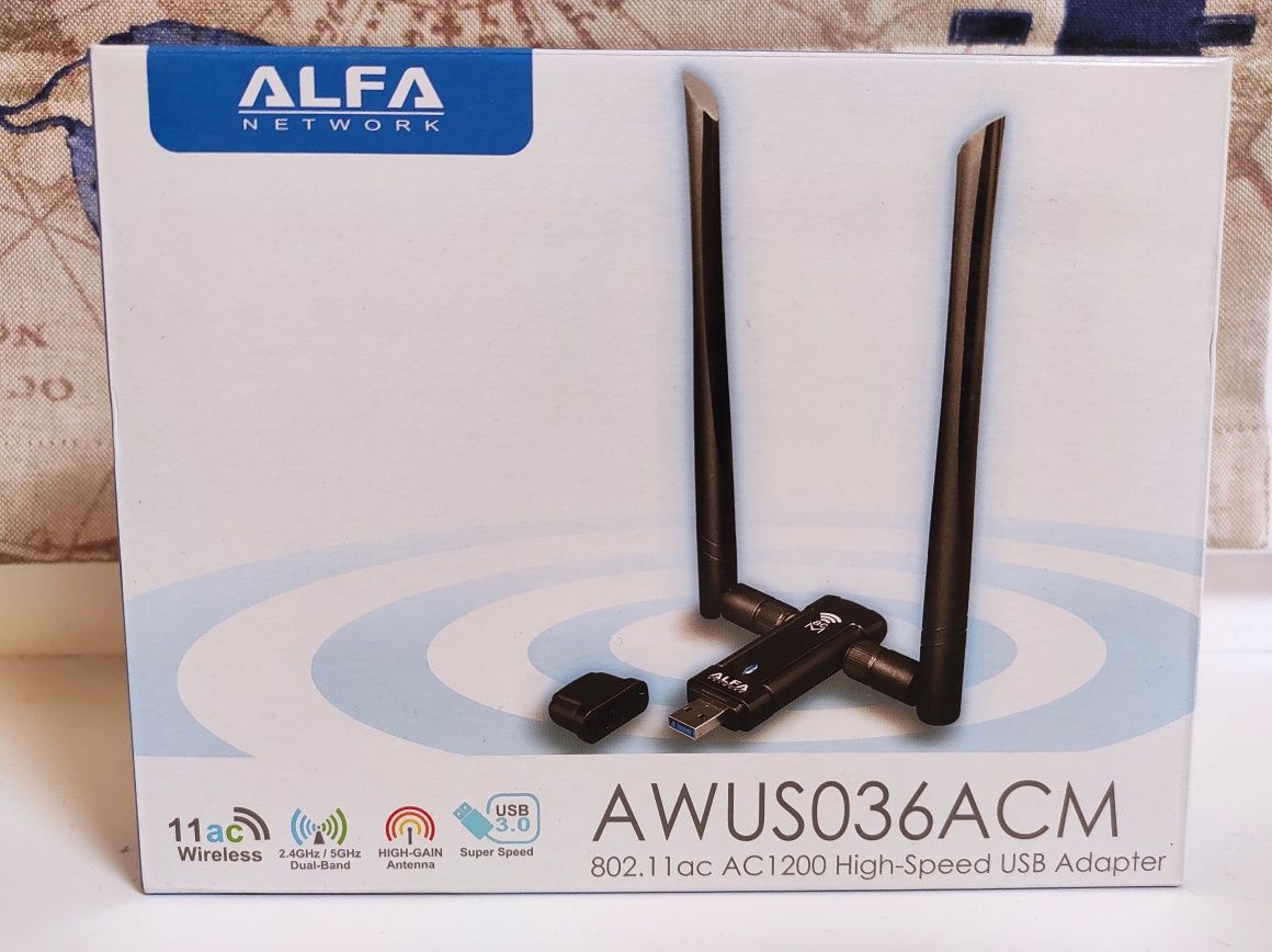 Alfa AWUS036ACM Оригинал,Wi-Fi Адаптер,Kali Linux