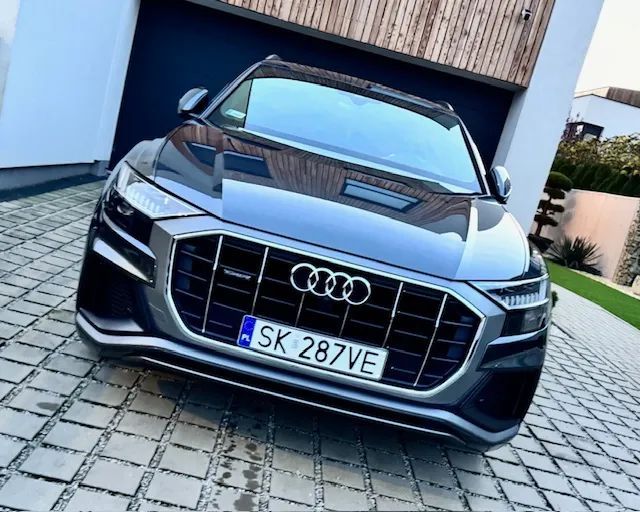 Audi Q8 Salon Polska Bezwypadkowy V6 340KM Masaż Wentylacja Oś skrętna MAX