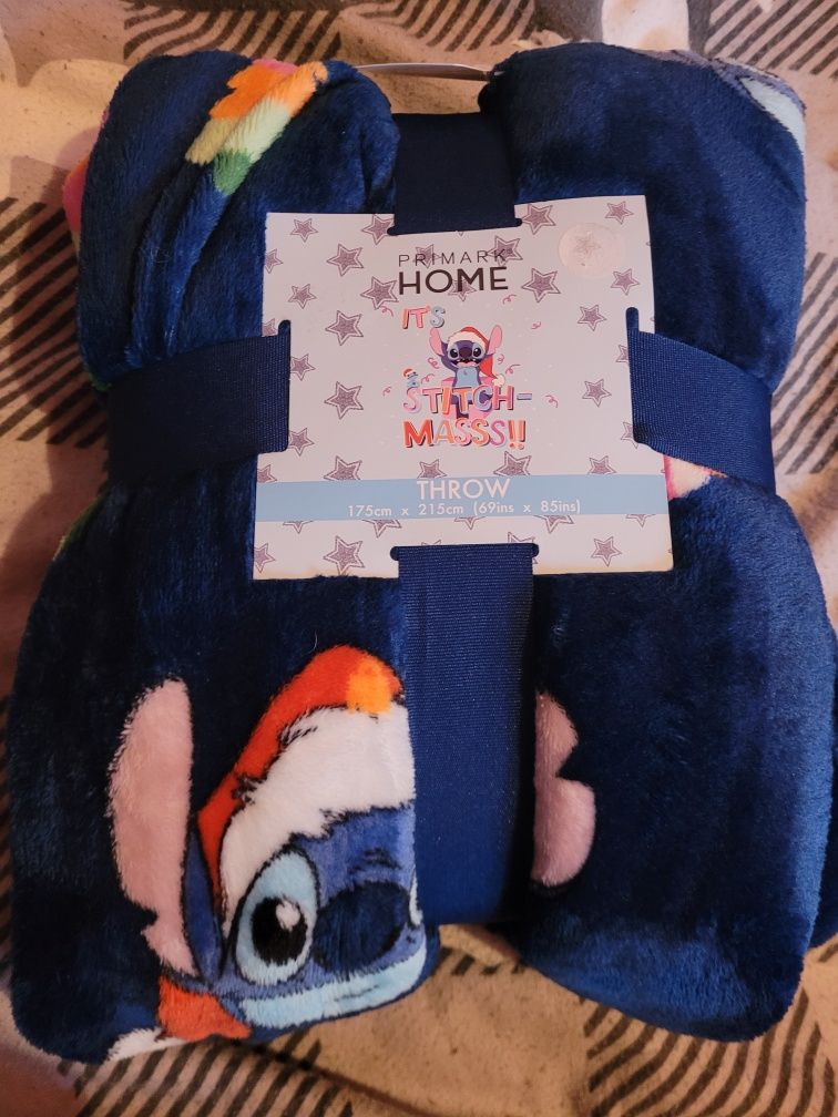 Koc Duży Soft Stitch 175x215 nowy z metką Stitch Disney Świąteczna