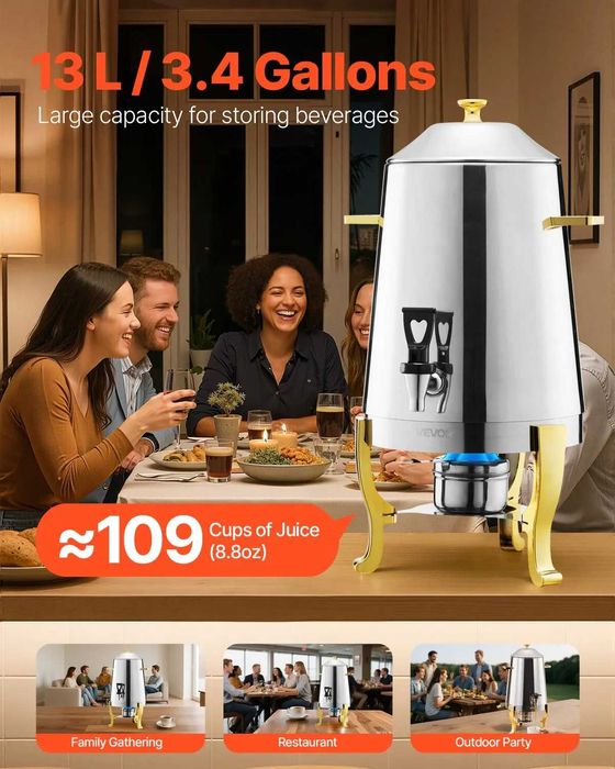 Диспенсер для гарячих напоїв VEVOR Диспенсер для гарячих напоїв (13 л)