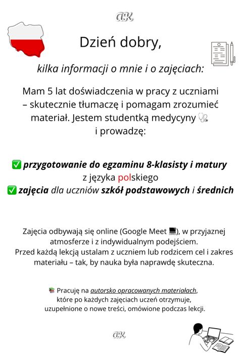 korepetycje  z polskiego i niemieckiego Liceum i Szkola Podstawowa