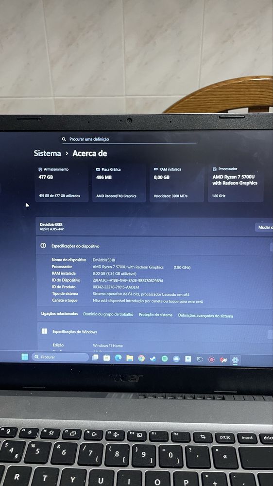 Acer aspire 3 com garantia