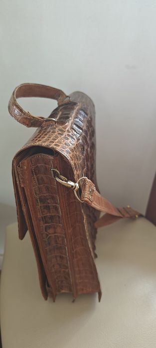 Mala unissex, pele original Crocodilo australiano.