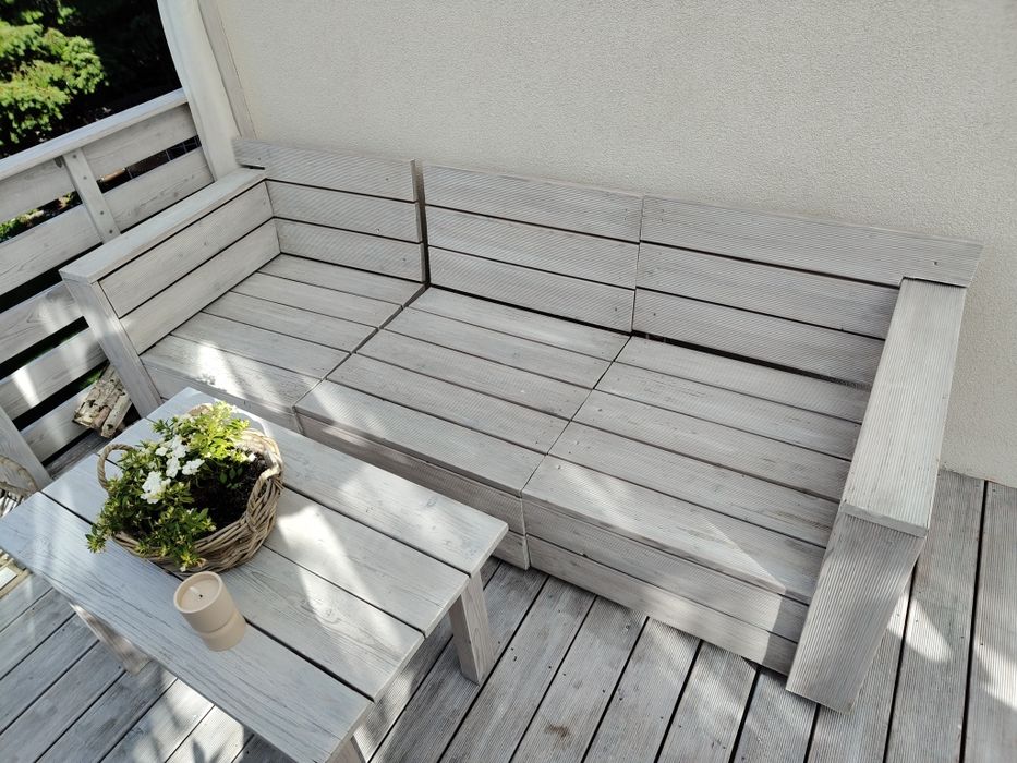 Meble ogrodowe tarasowe kanapa stolik