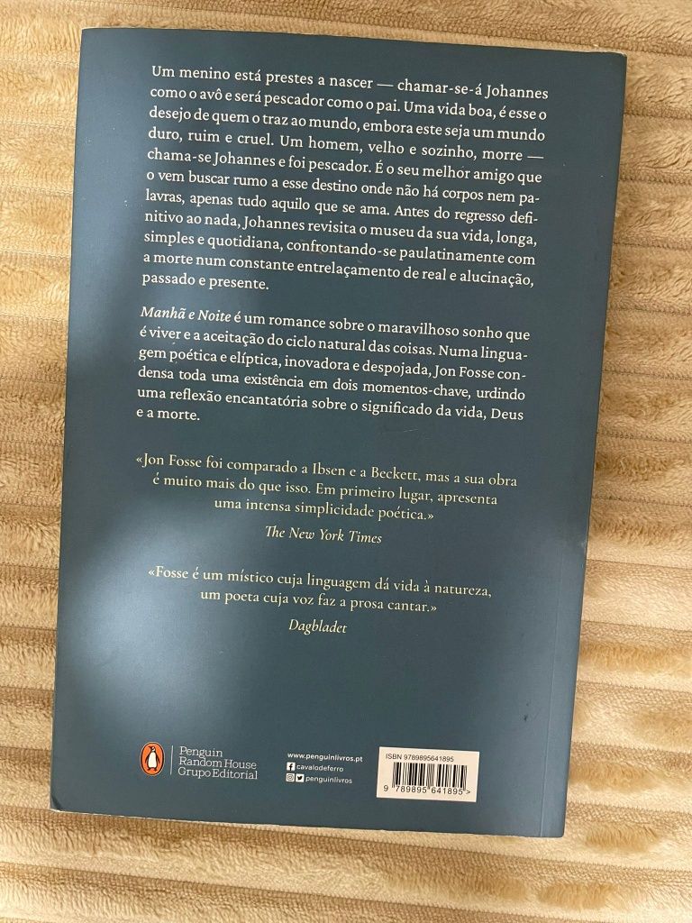 Livro Jon Fosse "manhã e noite"