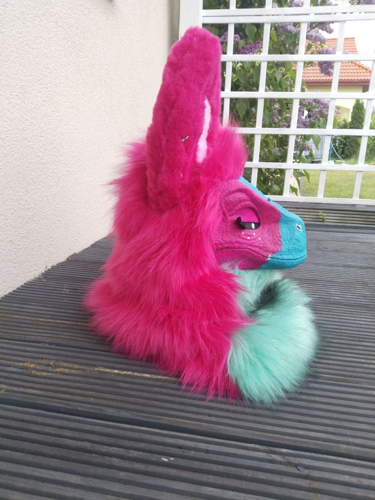 furry fursuit Dino maska