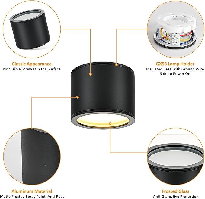 Reflektor sufitowy Gleonlux  9W ściemnialny IP44 czarny 3CCT