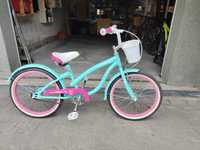 Rower Cruiser 20 cali miętowo różowy dla dziewczynki, piękny, jak nowy
