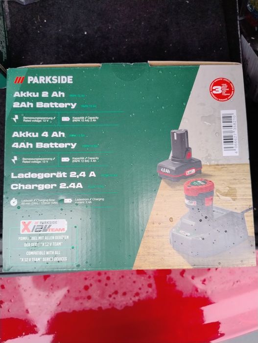 Parkside zestaw akumulator ładowarka 12V 2Ah i 4Ah