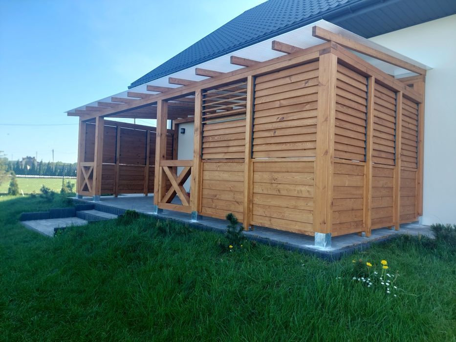 Taras drewniany zadaszenie tarasu