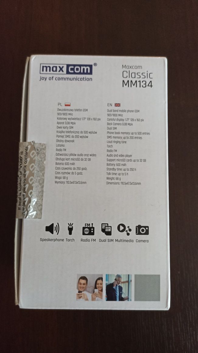 pudełko na telefon Maxcom classic MM134