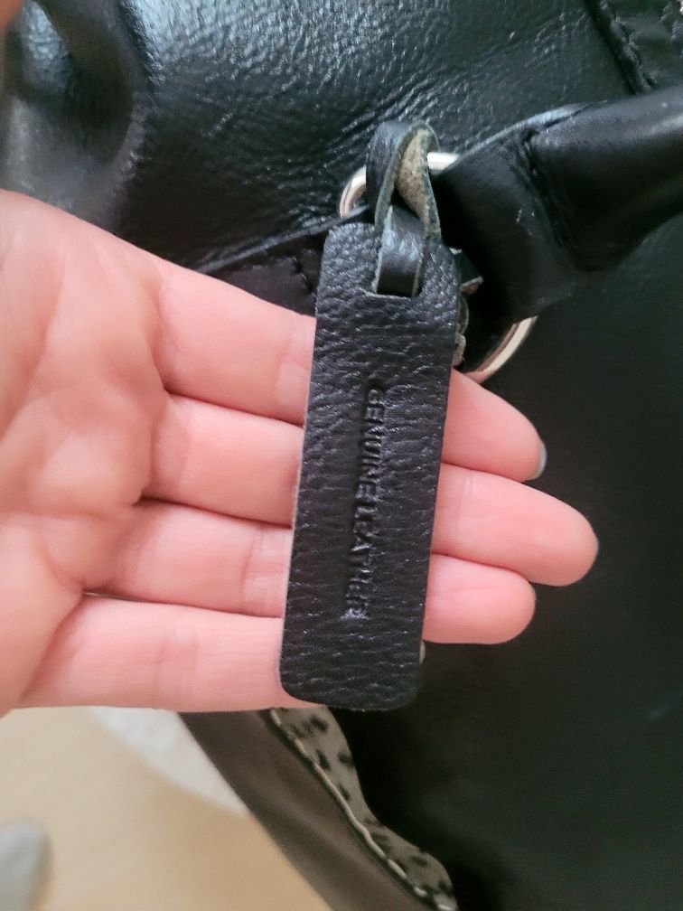 Skórzana torba podróżna, czerń/ Premium Black Leather Travel Bag, Genu