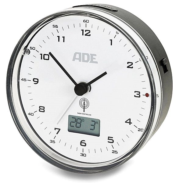 Budzik z termometrem ADE, śred. 8 cm