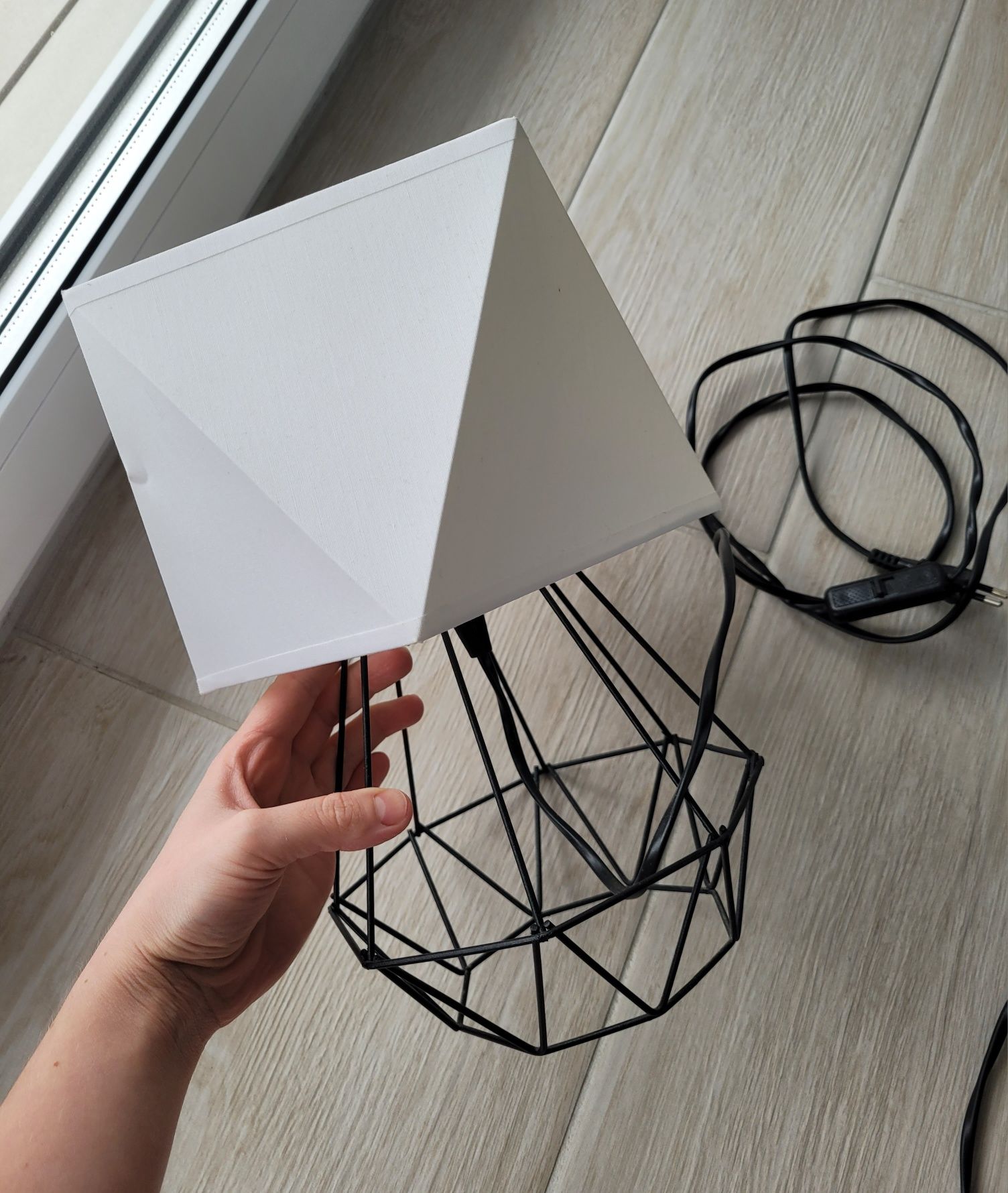2szt lampek nocnych Loft abażur diament druciana metalowa do gniazdka