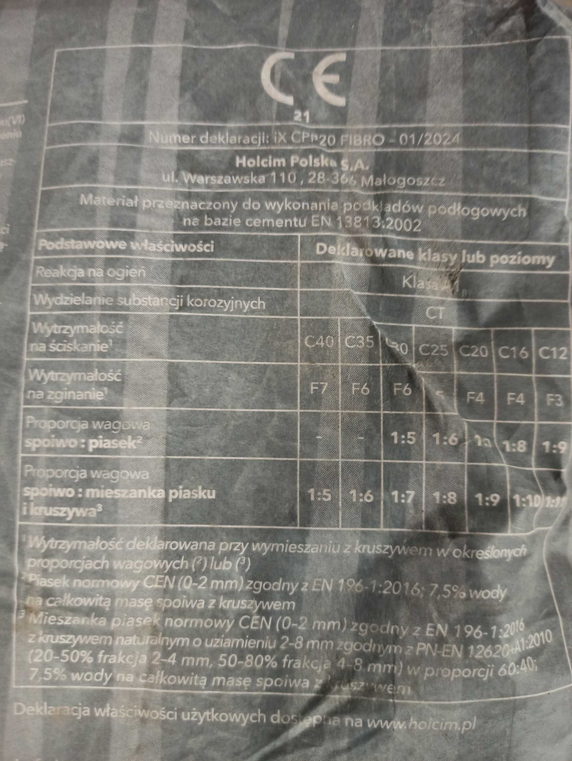 Zaprawa Cementowa DO POSADZEK 24 worki
