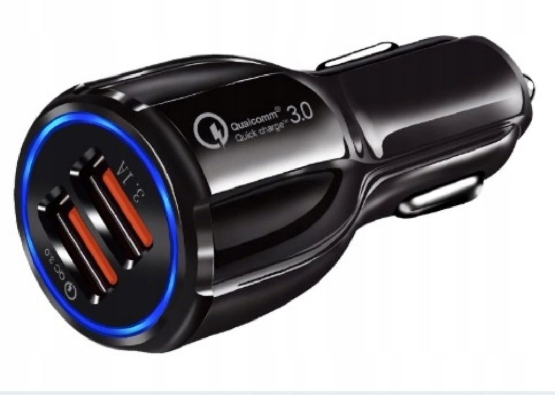 Szybka  Ładowarka Samochodowa 2X USB 3.0 QC 3.1 A