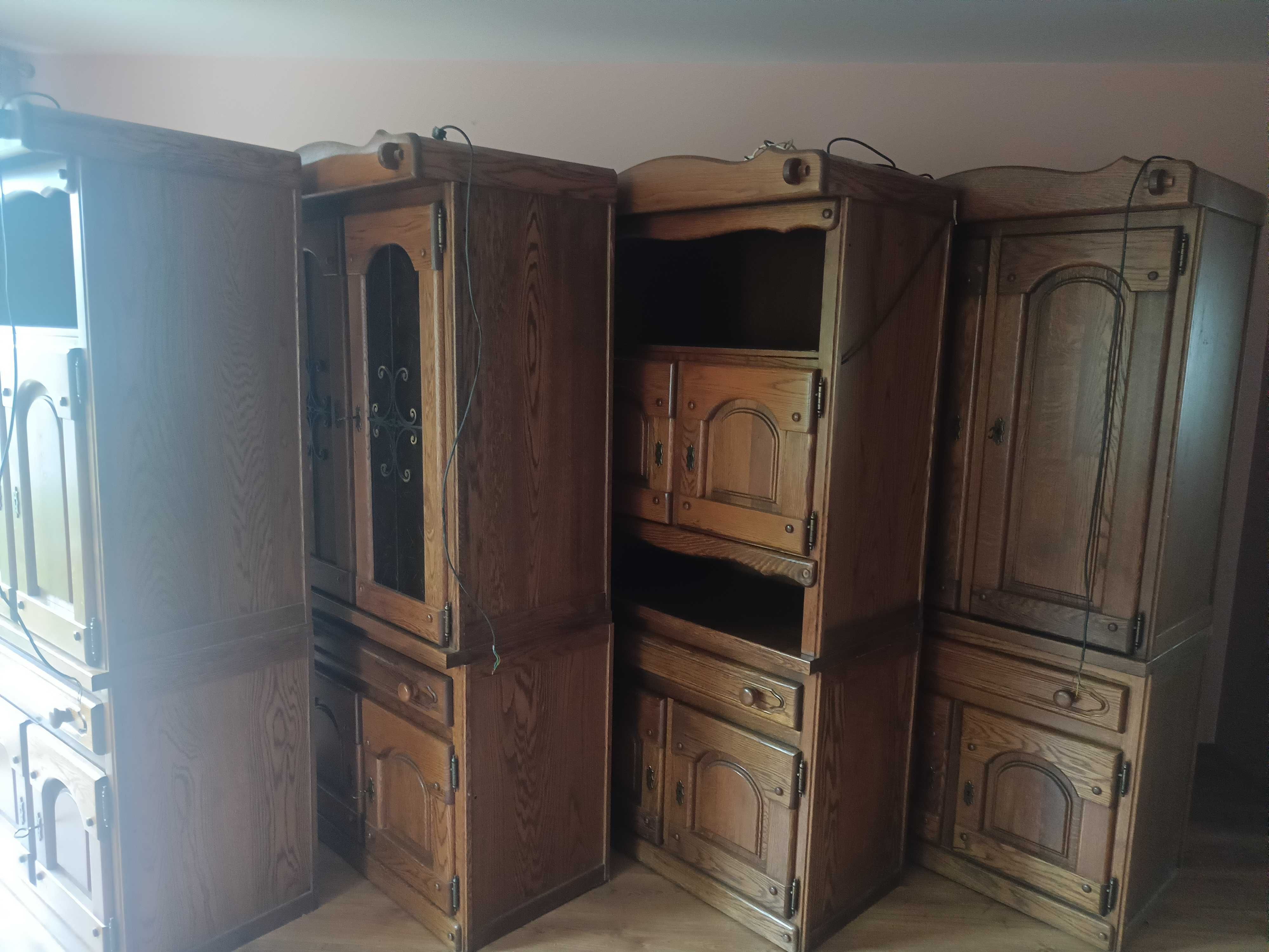 Meblościanka dębowa w stylu retro