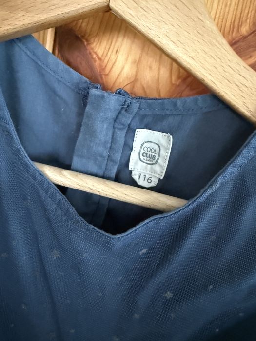 Sukienka cool Club 116 granatowa w gwiazdki sesja świąteczna