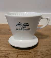 Miletta 102, porcelanowy dripper/dripp, zaparzacz do kawy p