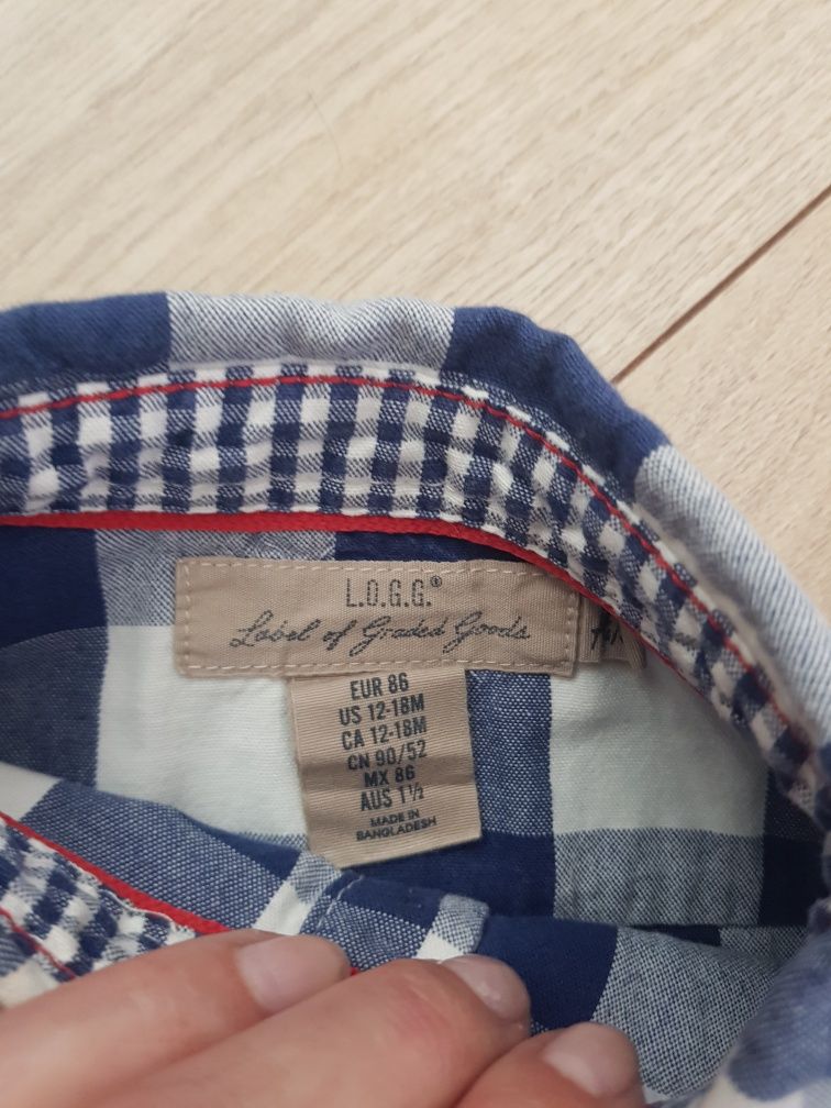Koszula dziecięca w kratę H&M rozmiar 86