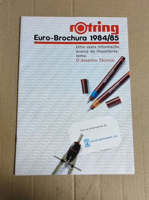 Catálogo antigo Rotring Euro Brochura 1984 / 1985 desenho técnico