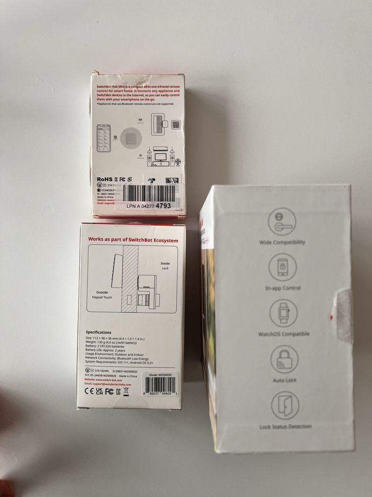 Switchbot lock, keypad, hub mini