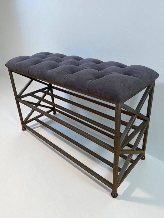 Банкетка для взуття, металева поличка, Регульовані ніжки LOFT меблі