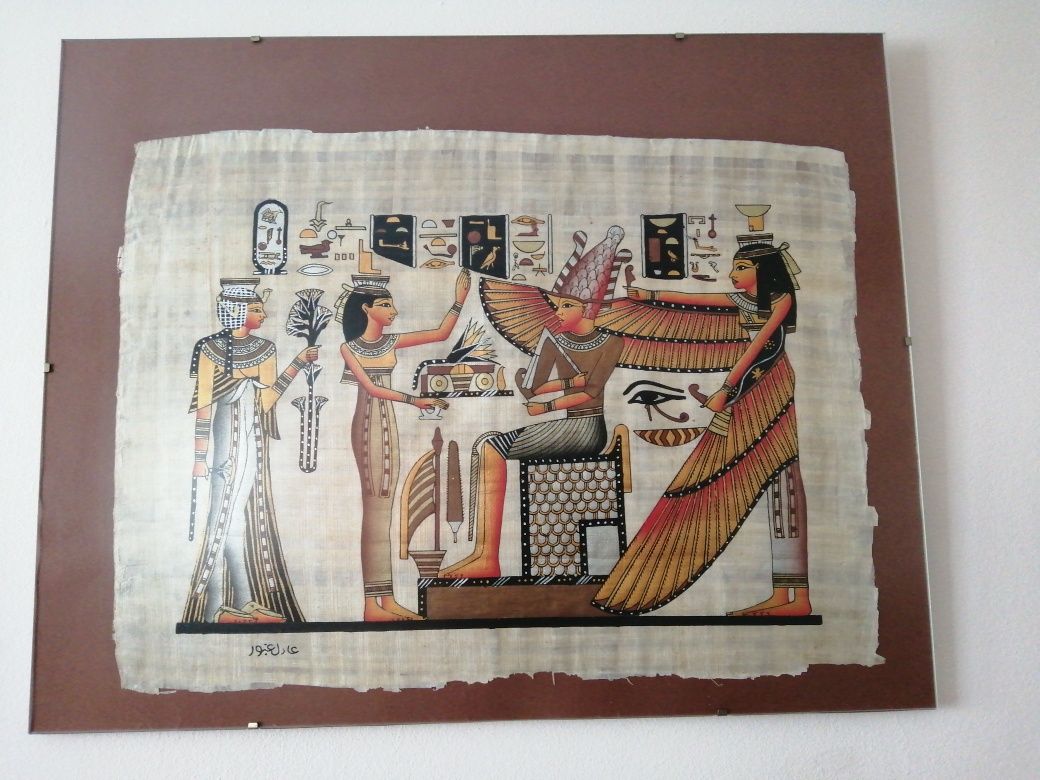 Papirus oryginalny z Egiptu w antyramie x2