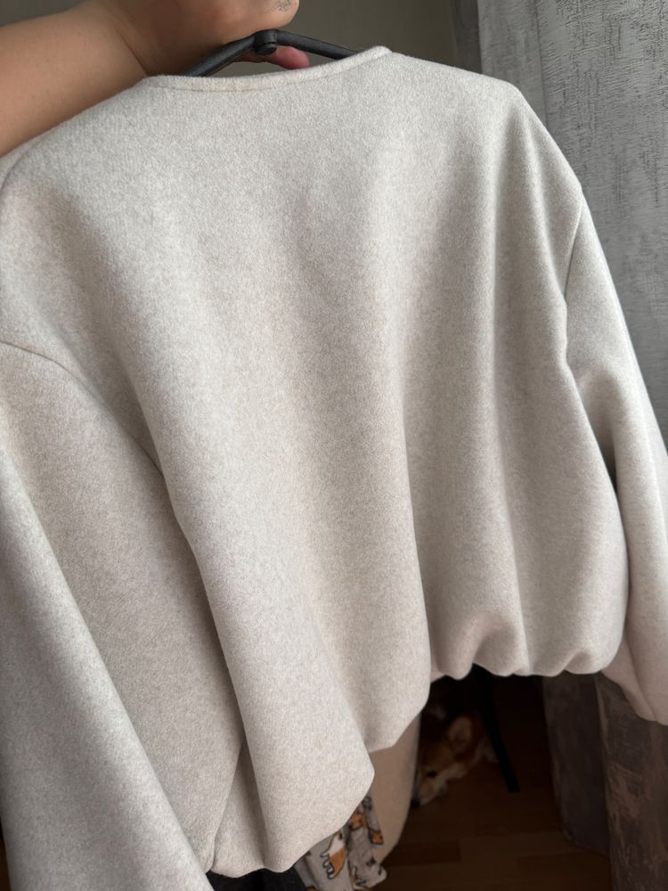 Тренд zara бомбер куртка soft bomber coat з круглим воротом