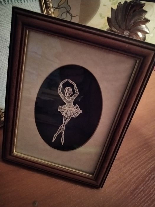 Винтажная картина из антикварного кружева