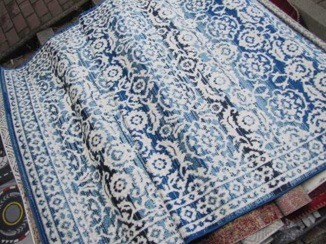 Dywan turecki Bodrum niebieski ok 150 x 220 cm styl orientalny