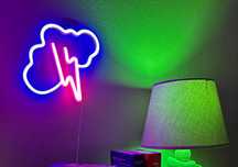 NEON LED CHMURA lampka nocna na ścianę USB pokój garaż impreza bar