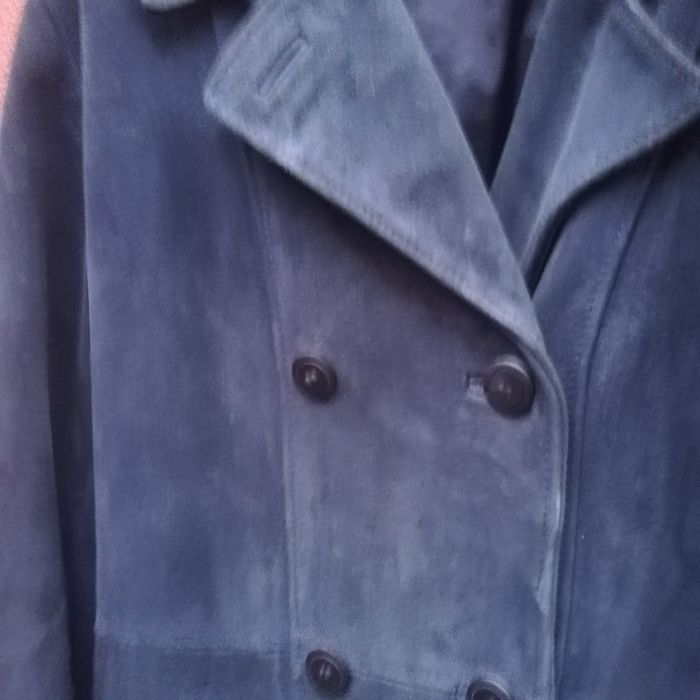 Granatowa kurtka zamszowa, skóra naturalna roz. 38