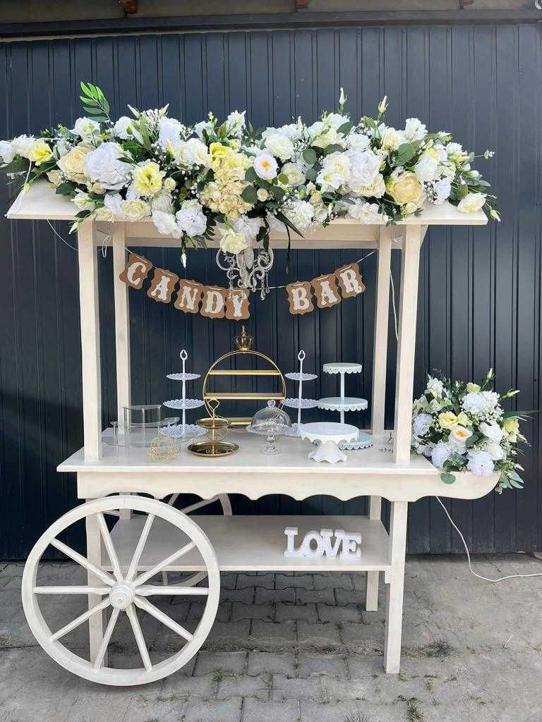 Namioty z pełnym wyposażeniem! Ścianka kwiatowa! Napis LED! Candy Bar!