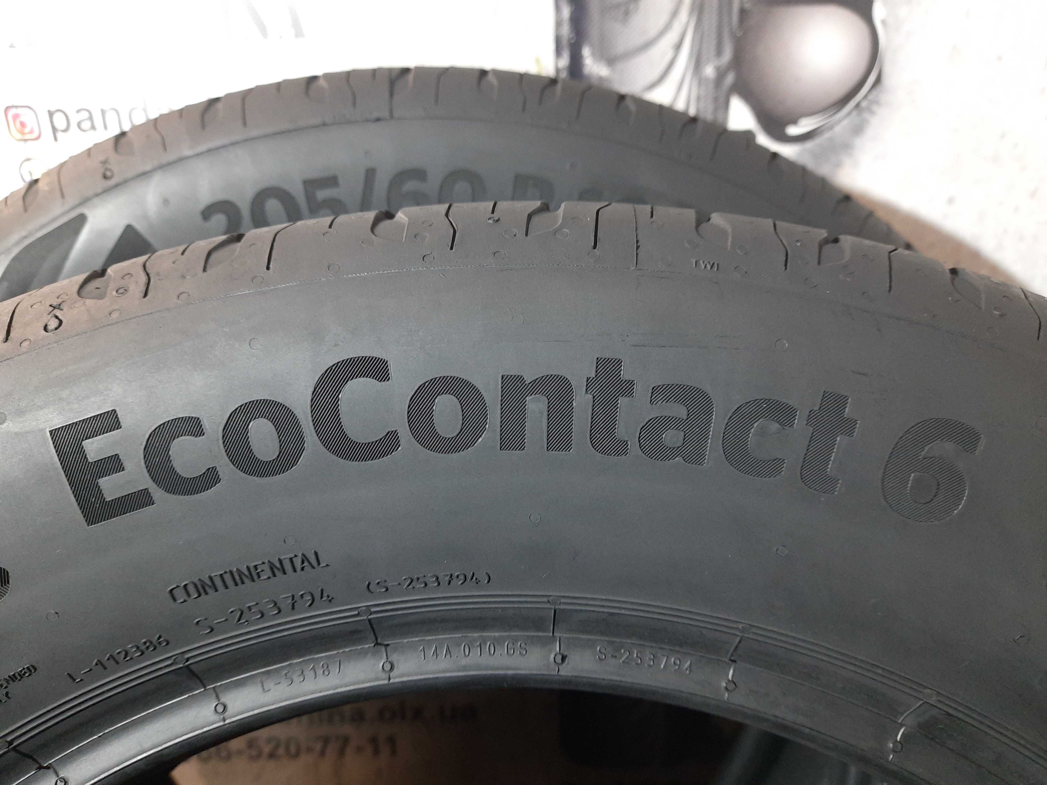 Шини 5,5мм 205/60 R16 CONTINENTAL EcoContact 6 б/у літо склад