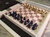 Деревянные лакированные дорожные шахматы СССР