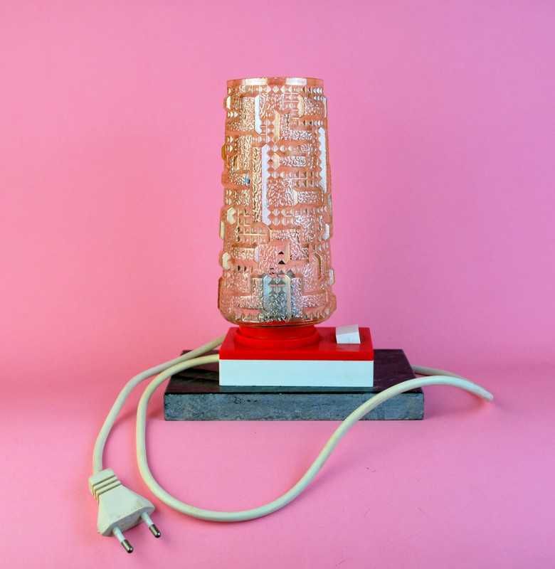 Lampka nocna vintage niemcy lata 70 retro szkło