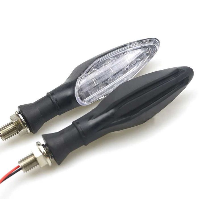 Par piscas LED longos moto cafe racer