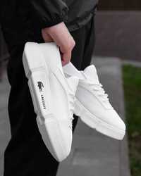 Мужские кроссовки лакоста белые Lacoste White 40,41,42,43,44