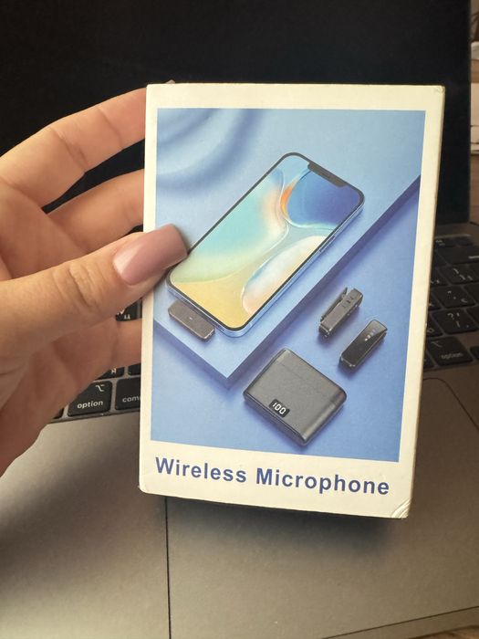 Мікрофон подвійний петличний бездротовий lighting