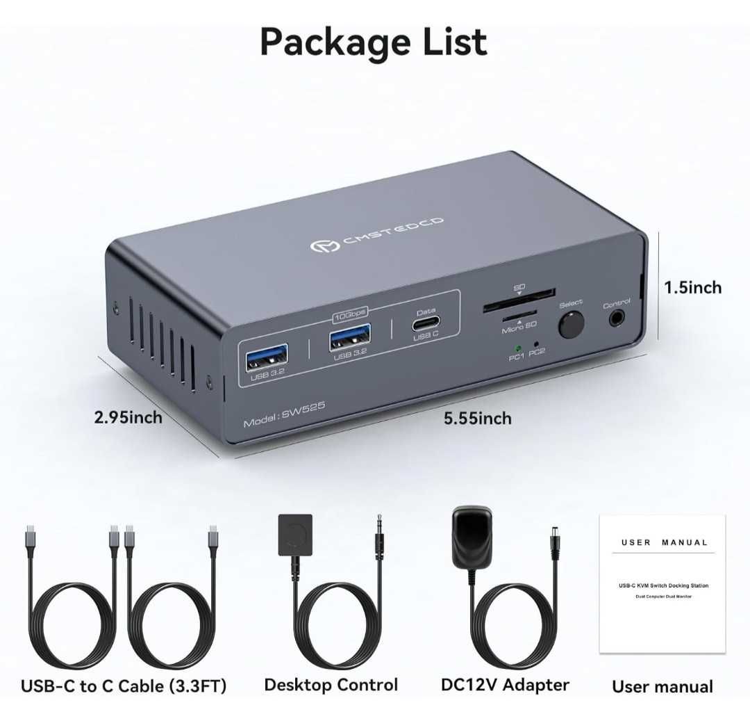 Stacja dokująca USB C 4K 120 Hz Switch 12-in-1