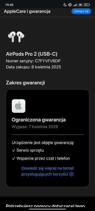 Sluchawki Airpods 2 Pro ANC Nowe