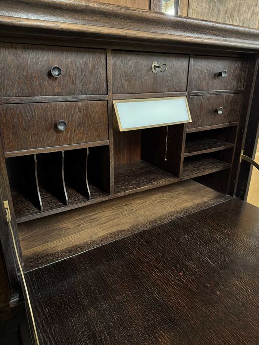 Sekretera drewniana sekretarzyk dębowy szafka drewniana