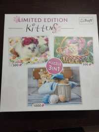 Puzzle 3w1 kotek 500, 500, 1000