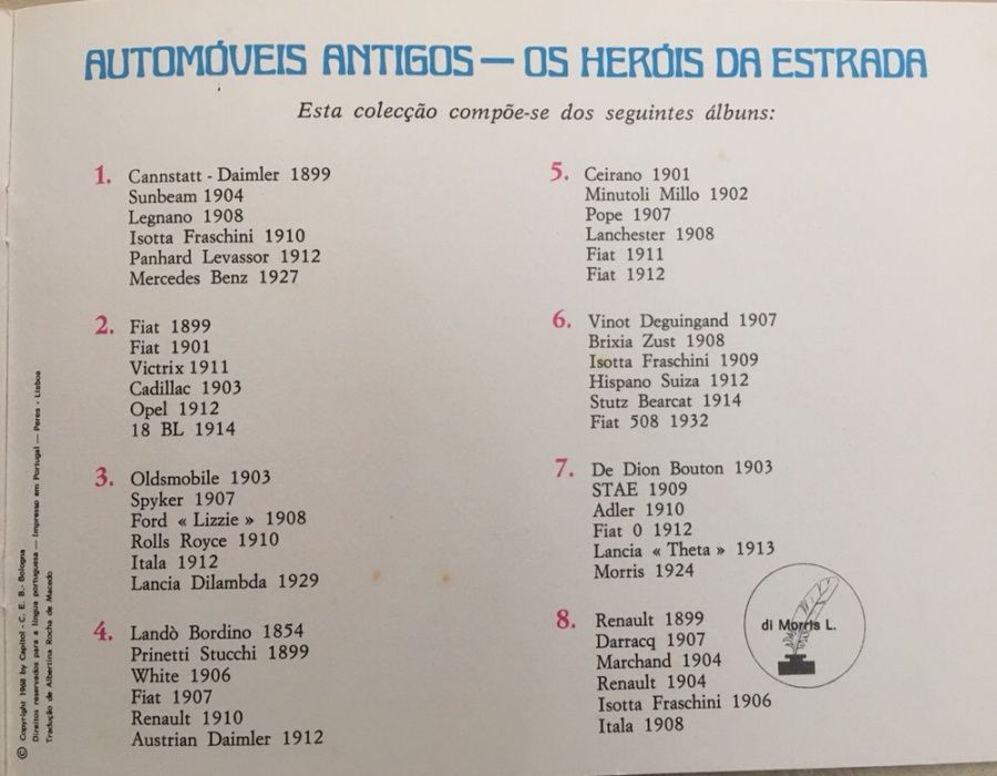 Colecção automóveis antigos (8 livros)