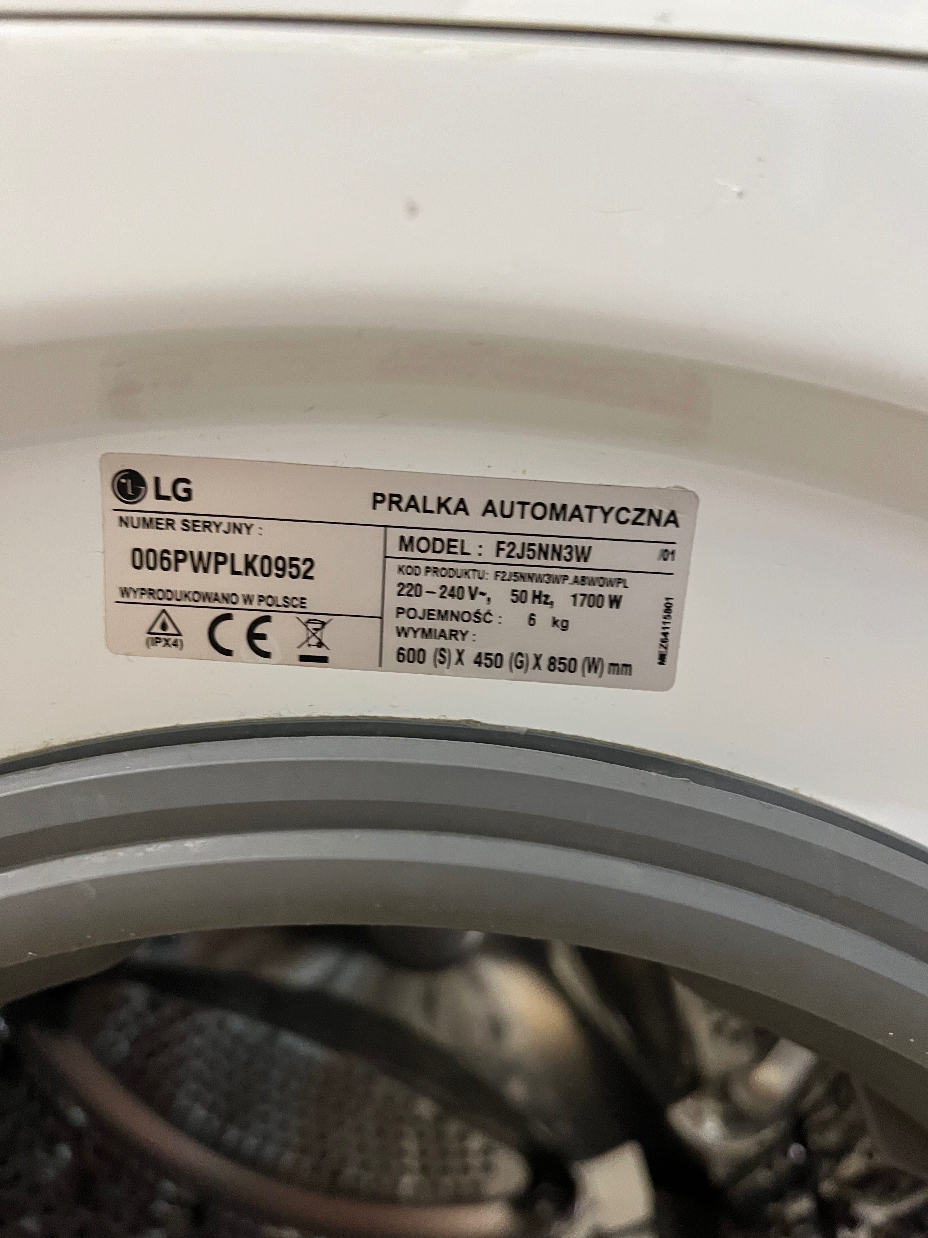 Pralka LG -f2j5nn3w - stan bardzo dobry