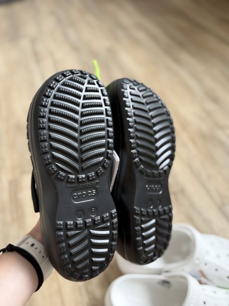 Crocs baya platform clog крокси на платформі 36 37 38 39 білі чорні
