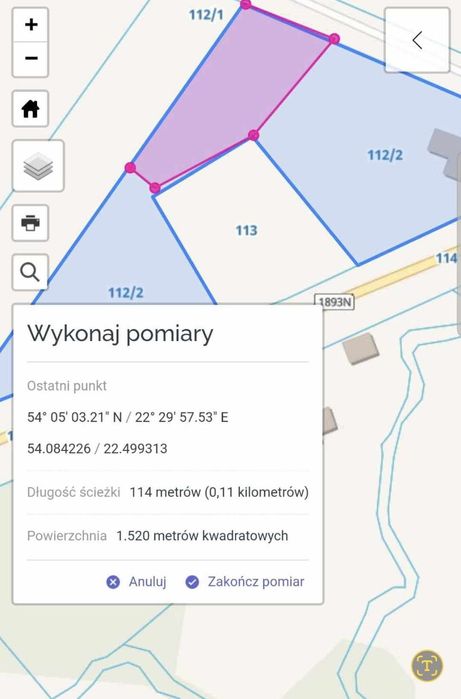 Działka z rozpoczętą budową Olecko