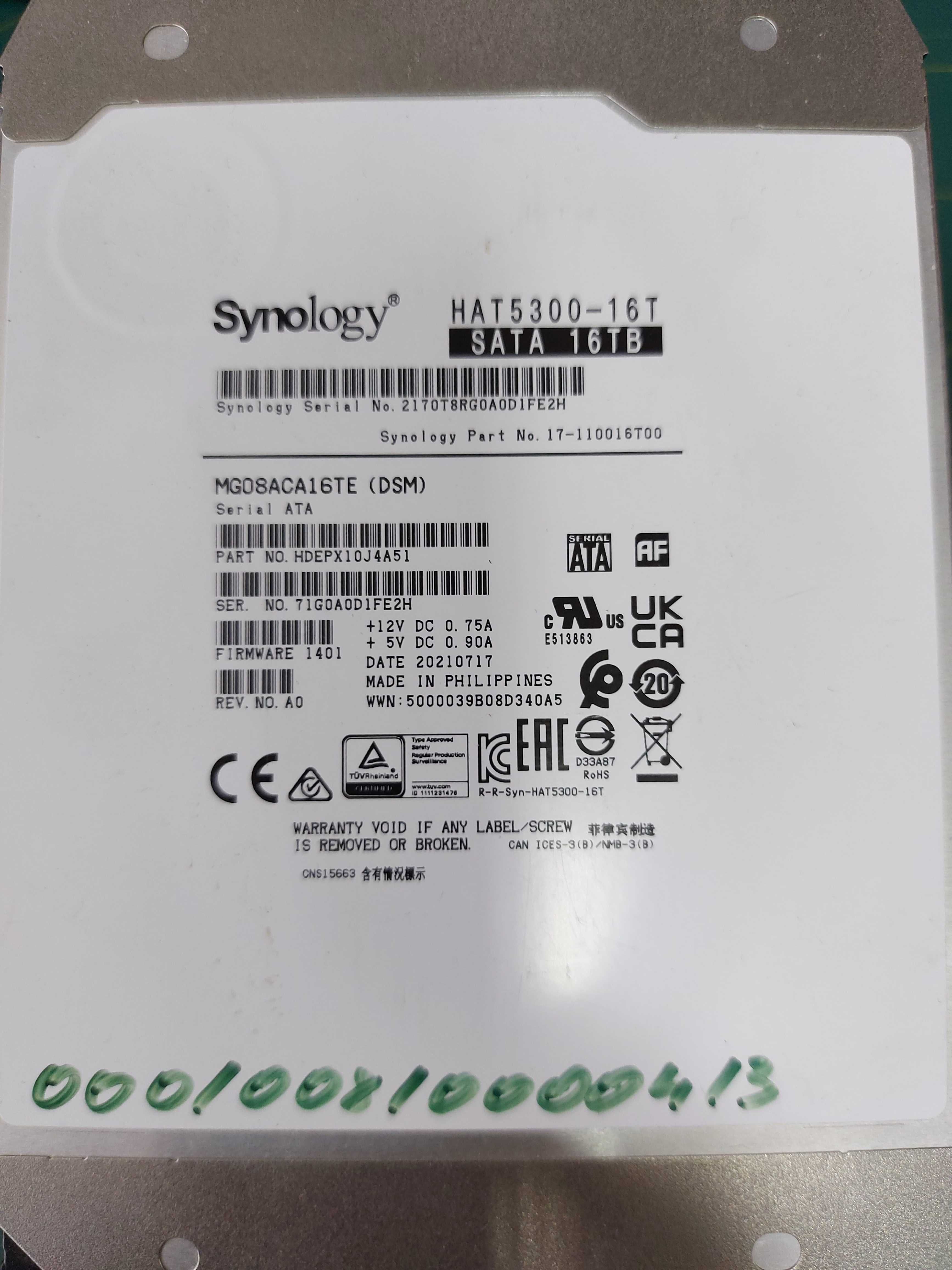 Диски Synology 16TB 3.5" SATA Enterprise 7200/512 HDD внутрішні NAS